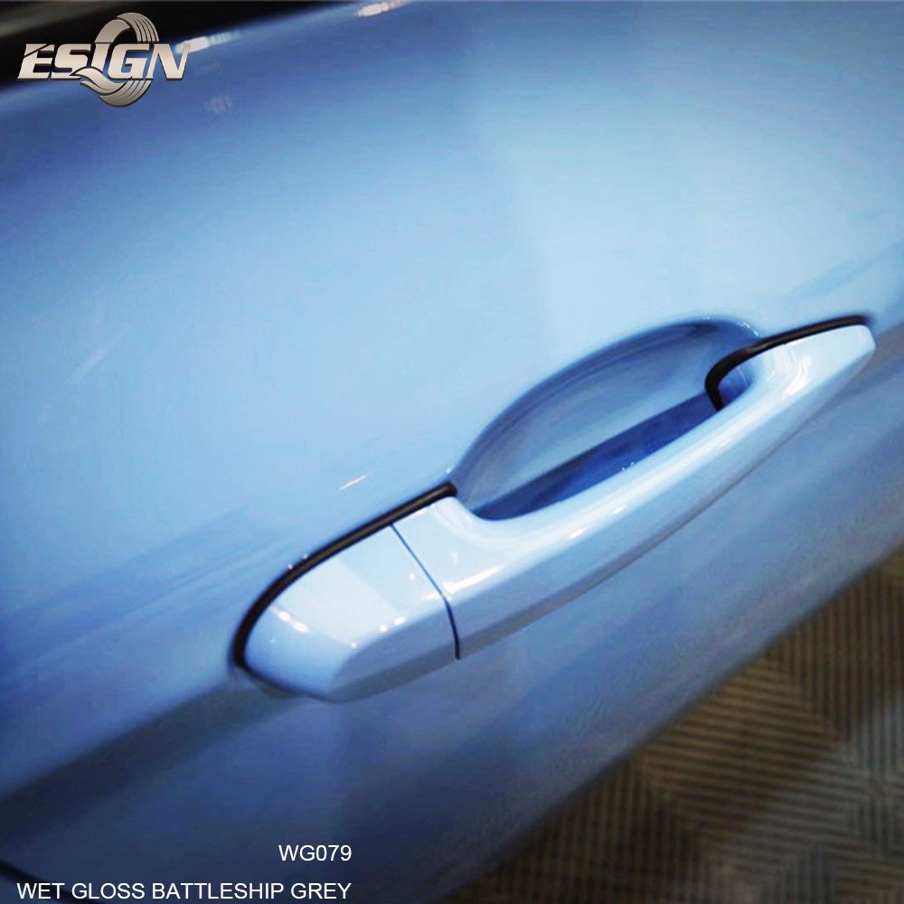 CRYSTAL GLOSS BATTLESHIP GREY Car Wrap Vinyl High Flexible Polymeric PVC Film Auto Decoration Sticker Imported Removable Glue