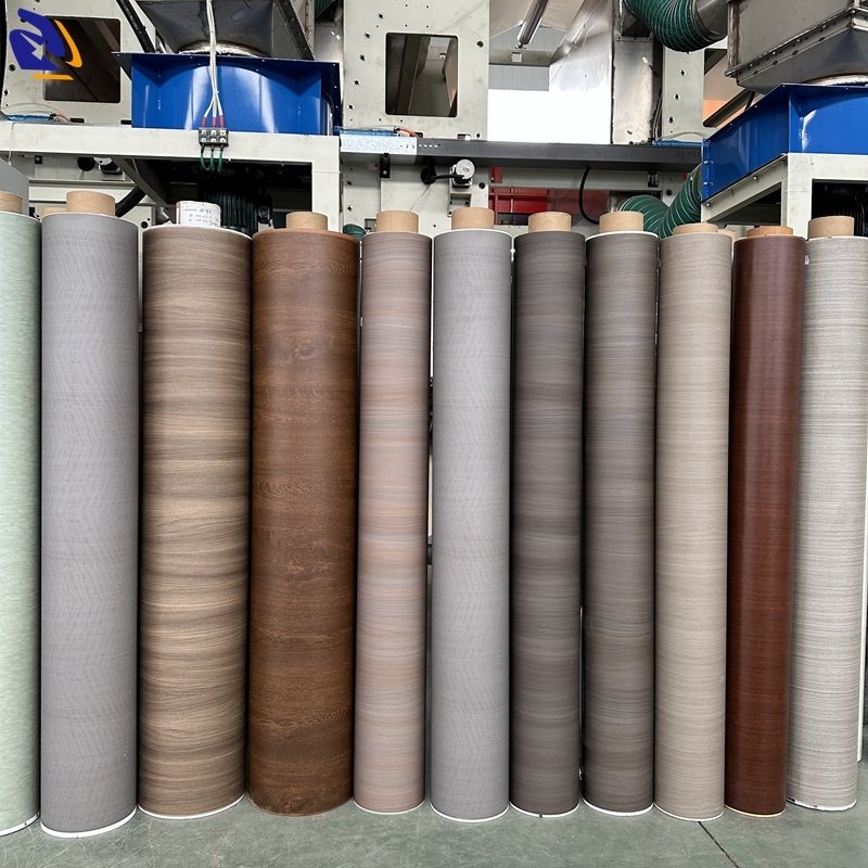 Brown Natural Wood Laminated Decorative Films PVC Wood Texture Film Laminating Wooden PVC Films For Furniture PVC Wall Panels