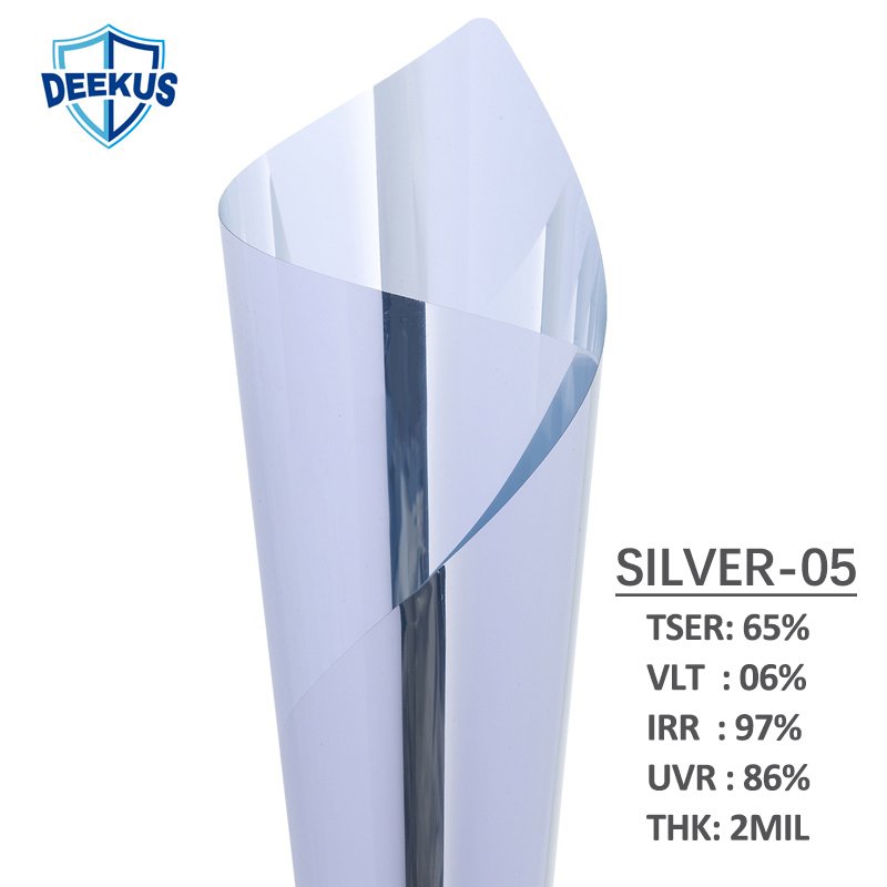 Deekus SILVER-05 Windshield Protection Film Mirror Reflective One Way Glass Decorative Films For Windows heat resistant