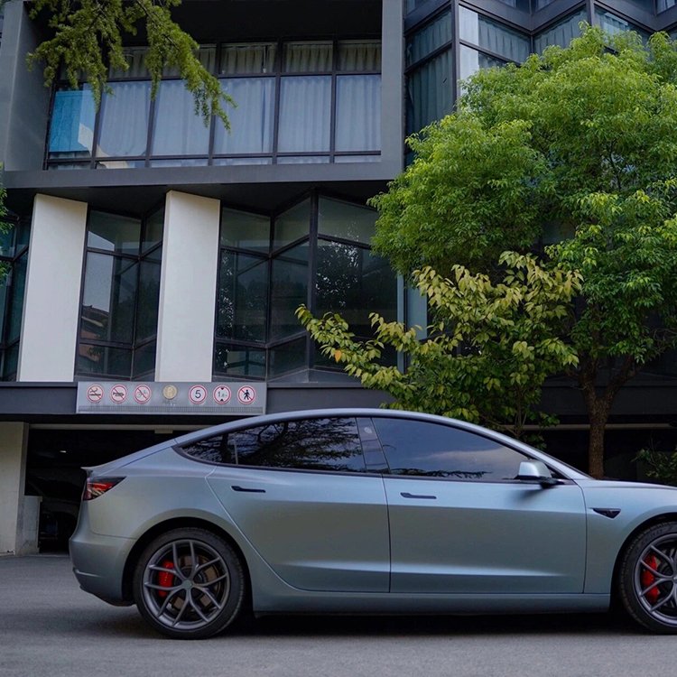 Ultra-Matte Blue Grey Car Wrap Vinyl Car Body Stickers Film Color Change For Vehicle Car Wrapping