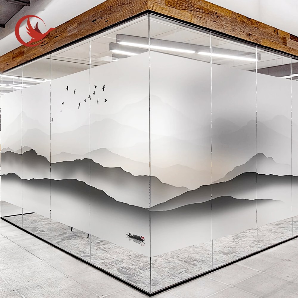 Self adhesive reflective vinyl window film, glass decorative film, PVC printable frosted glass film, frosted stickers
