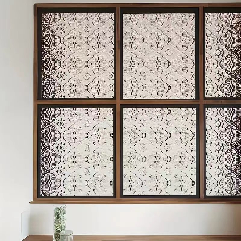 Colorful Modern Embossed Glass Film 40cm Width Stylish and Elegant Decorative Films for Hotel Interiors