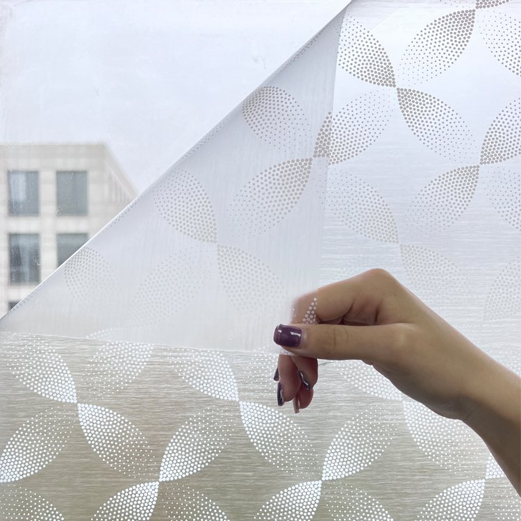 Blurry Embossed Flower Petals Decorative Window Privacy Film