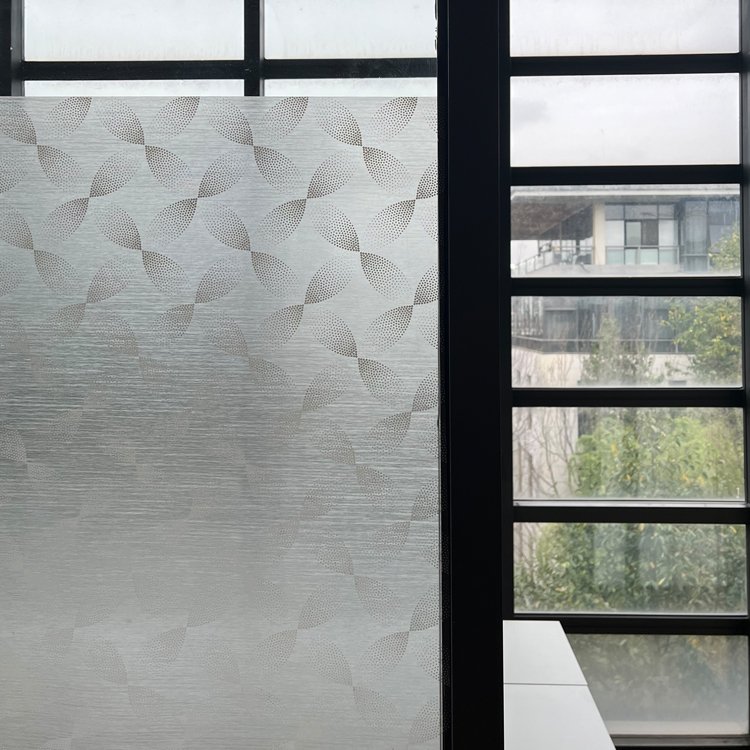Blurry Embossed Flower Petals Decorative Window Privacy Film