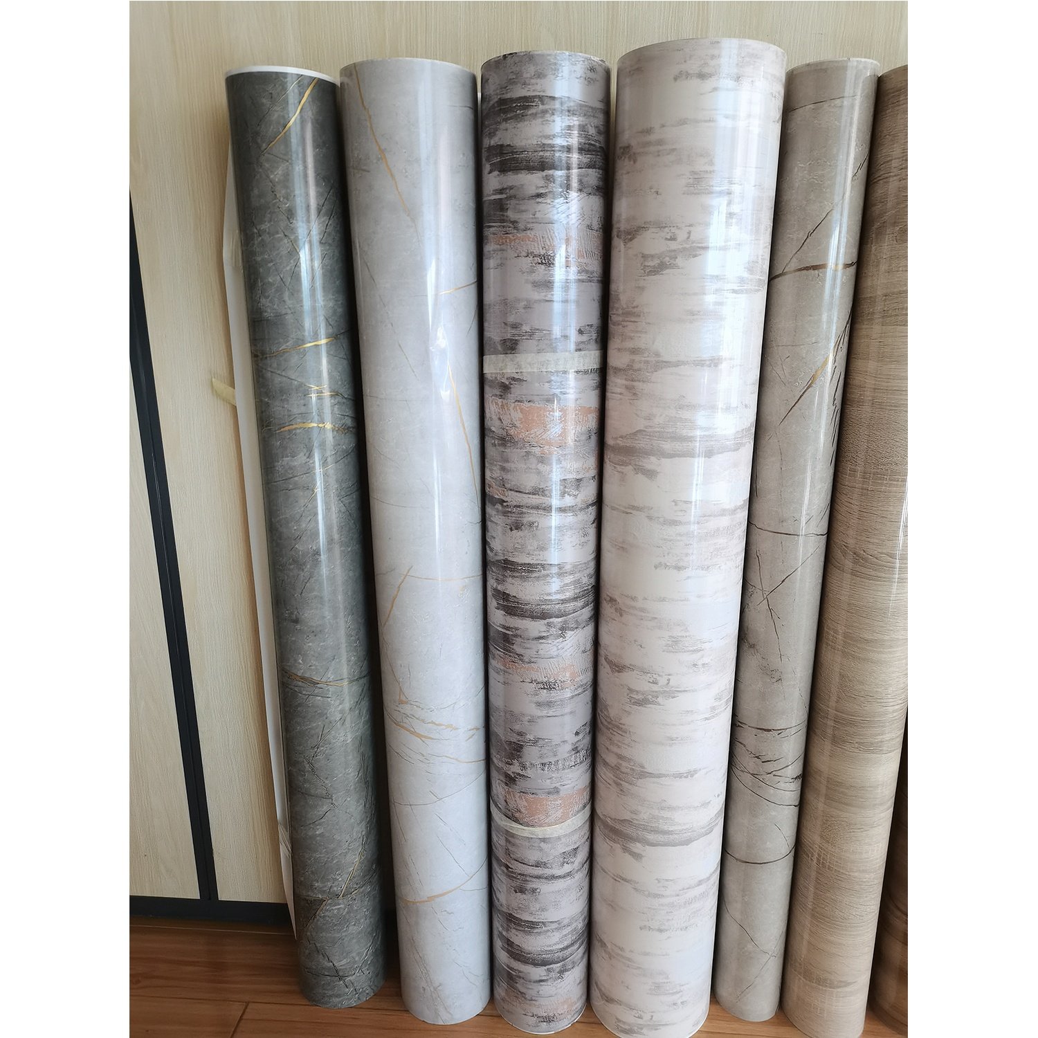 Rigid Marble Effect PVC Membrane Film Tabletop Anti Oil PVC Decorative Film For Dining-table