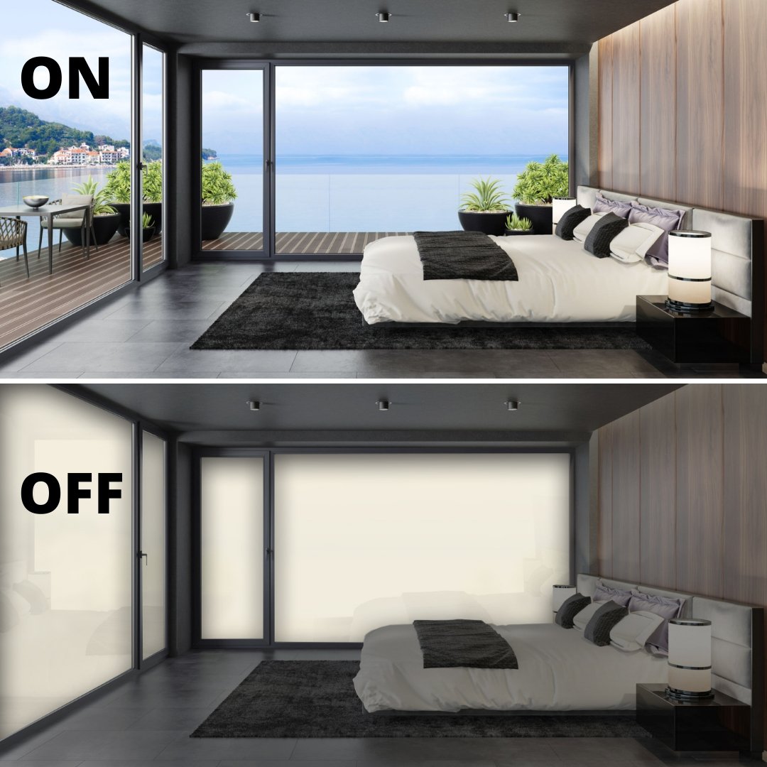 Electrified Switchable Glass Colorful Dimming Privacy Protection Smart Film Glass 83% Transmittance Smart PDLC Film