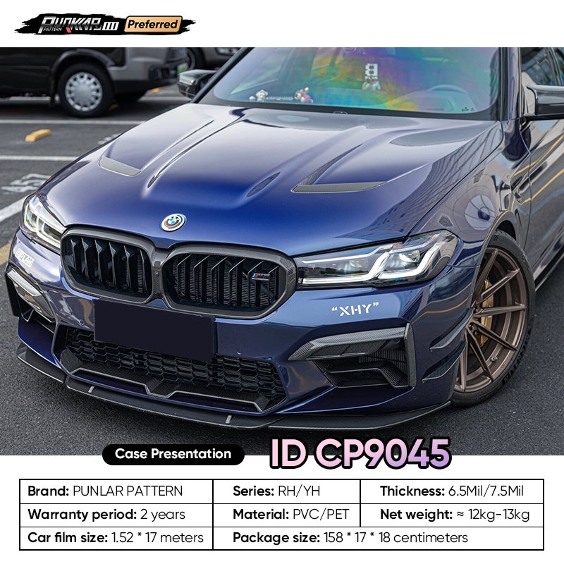 Factory Original Color Blue Car Wrap Vinyl PET High-Gloss PVC Film 1.52CM Car Stickers Waterproof Color-Changing Film