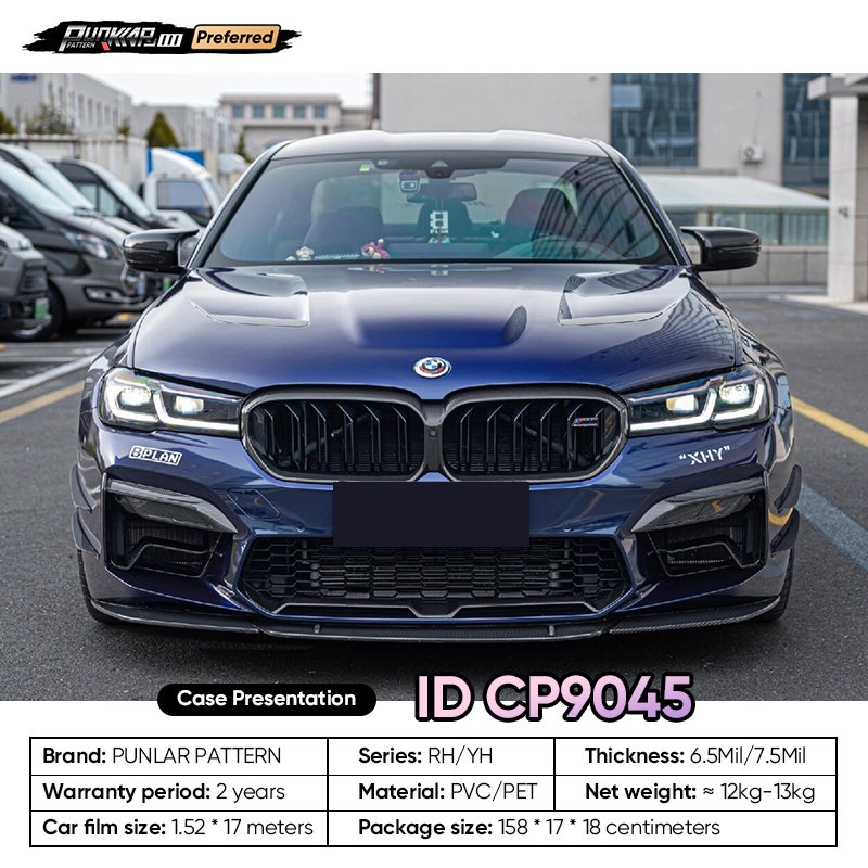 Factory Original Color Blue Car Wrap Vinyl PET High-Gloss PVC Film 1.52CM Car Stickers Waterproof Color-Changing Film