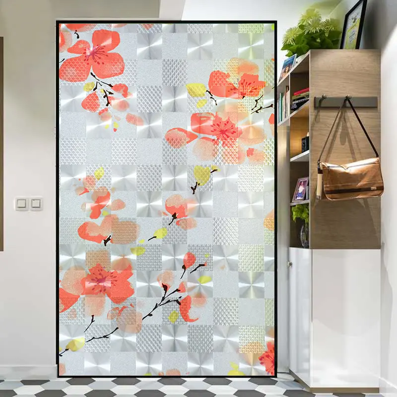 Heat Insulation Colorful Printed Self Adhesive Decorative Window Tinting Glass Film for Home Usage