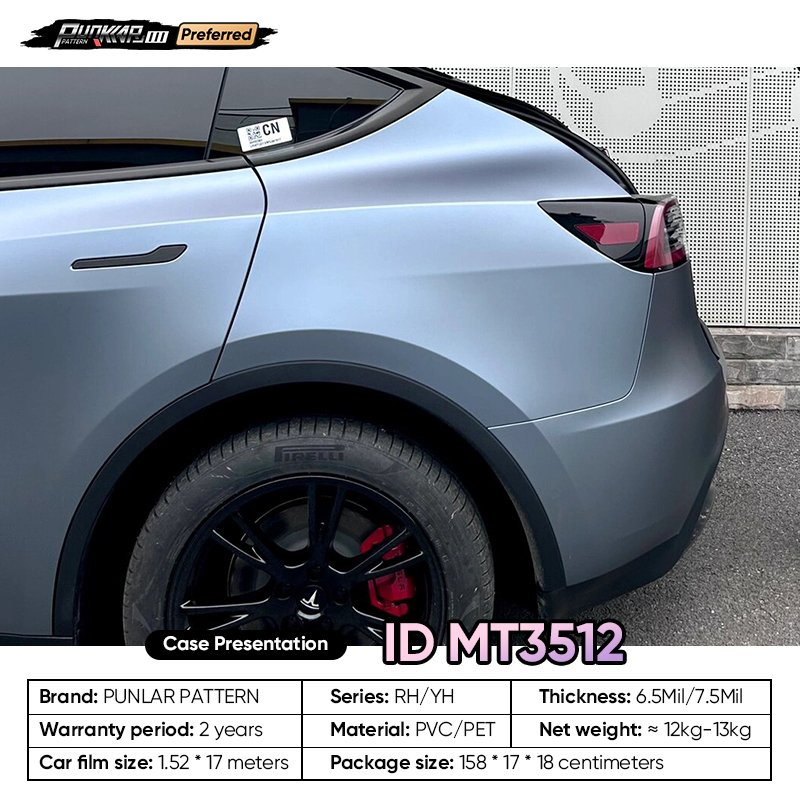 Matte Gloss Ghost Metal Blue Car Wrap Vinyl PET Material PVC Film 1.52CM Width Car Stickers Waterproof Color Film