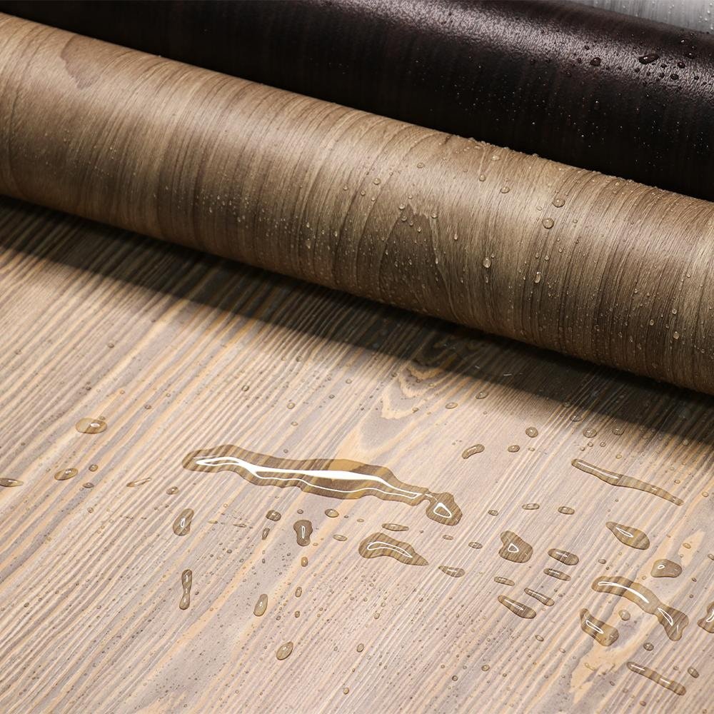 Self adhesive PVC Wood Grain vinyl wrap Stickers Home Office Furniture Decorative Film Factory supply