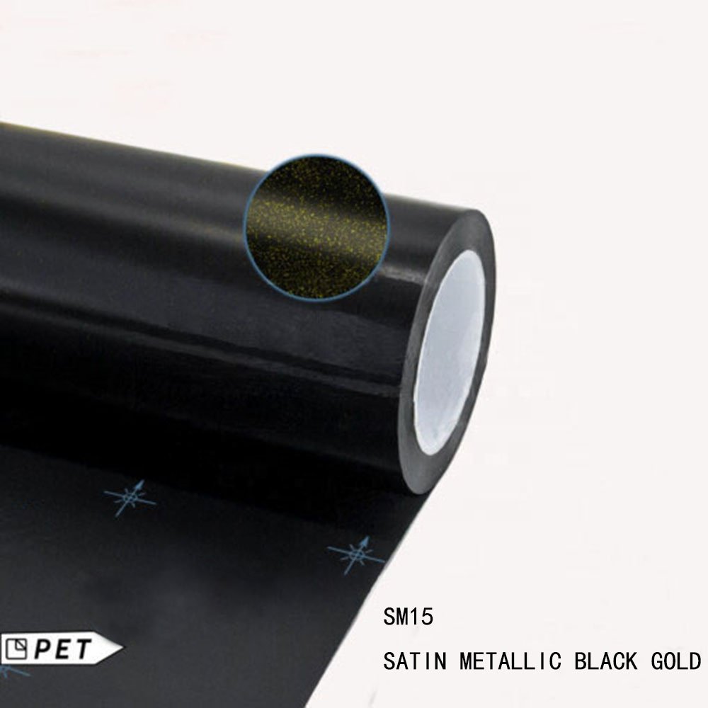 SATIN METALLIC BLACK GOLD Car Wrap Vinyl Film Vehicle Decoration Water Proof UV Resistant Long Durability Good Viscosity