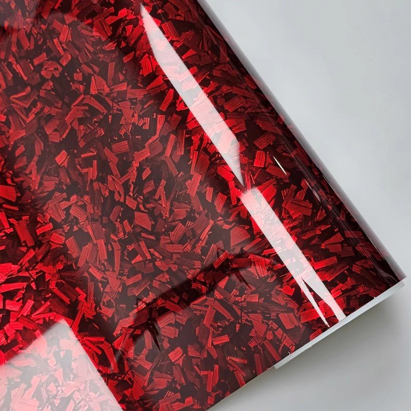 PET Black Silver Red Forged Carbon Fiber Vinyl Wrap Car Carbon Film Motorcycle Bicycle Car Decal Wrapping