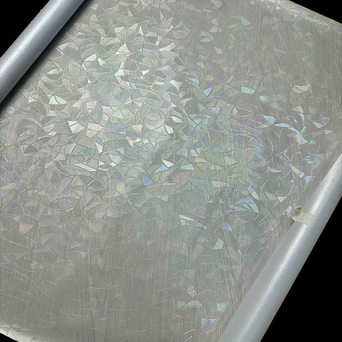 Colorful Modern Embossed PVC Glass Film 60cm Width Stylish and Elegant Decorative Roll for Hotel Spaces