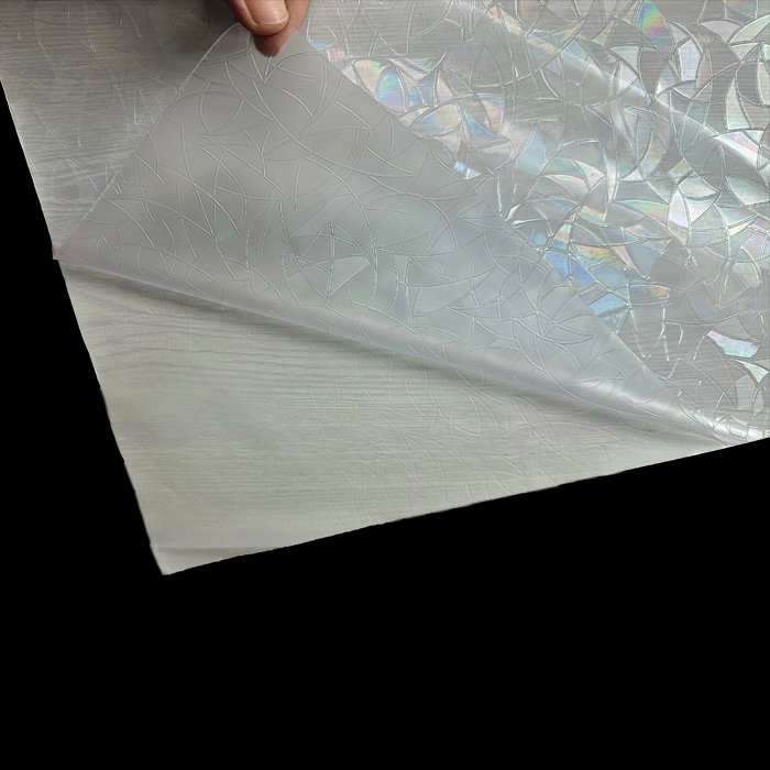 Colorful Modern Embossed PVC Glass Film 60cm Width Stylish and Elegant Decorative Roll for Hotel Spaces