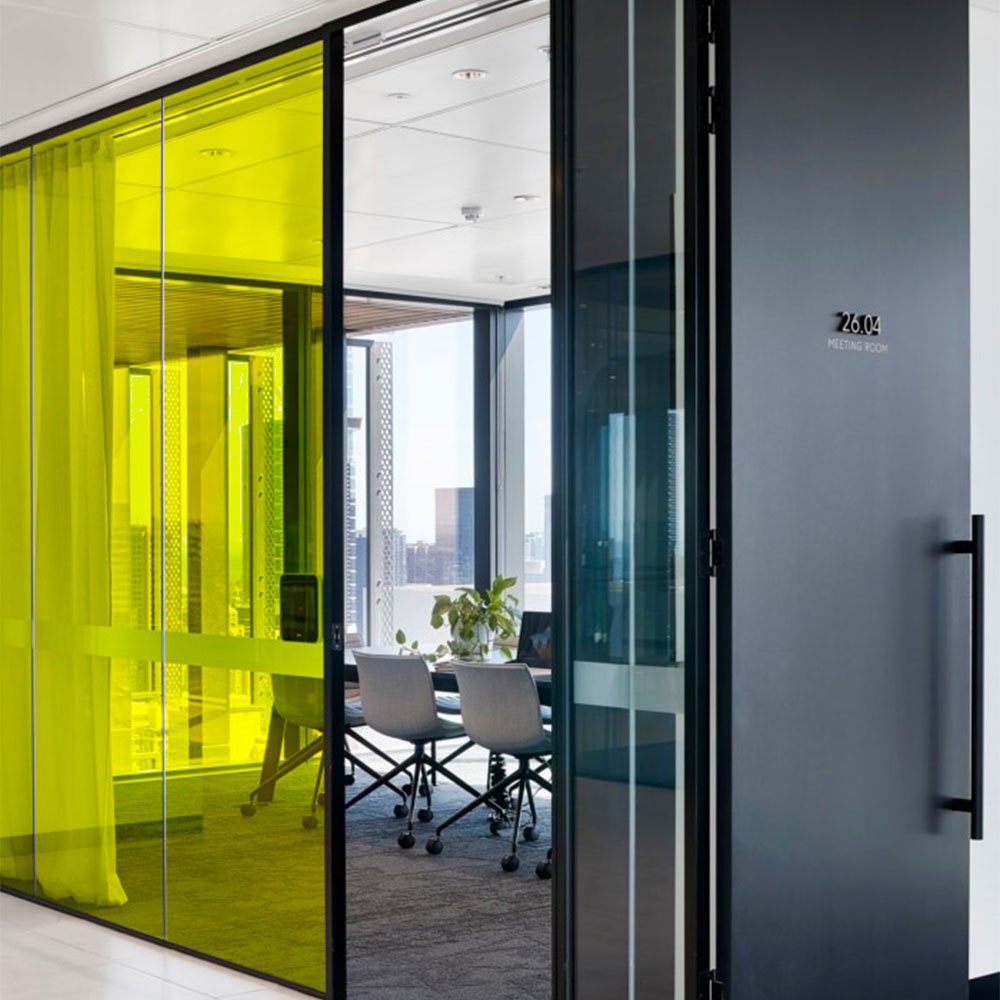 High Quality Lemon Yellow Unidirectional Mirror Reflective Architectural Window Film Heat Proof Anti-Scratch PET Decorative