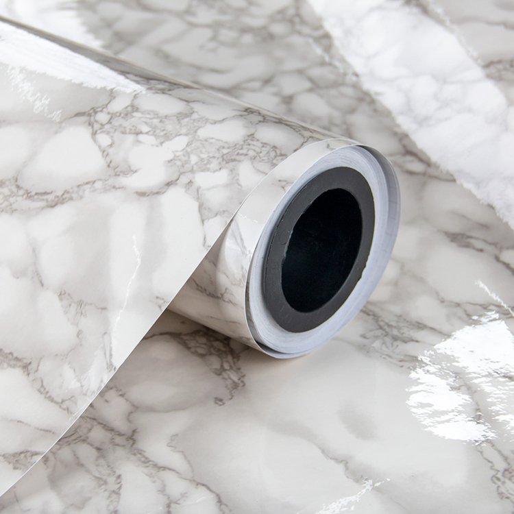 PVC WRAPPING FILM Vinyl Marble Wallpaper Self-Adhesive Marble design PVC decorative film for furniture laminate profile wrapping