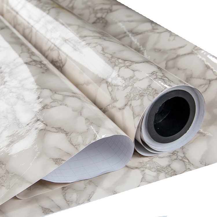 PVC WRAPPING FILM Vinyl Marble Wallpaper Self-Adhesive Marble design PVC decorative film for furniture laminate profile wrapping