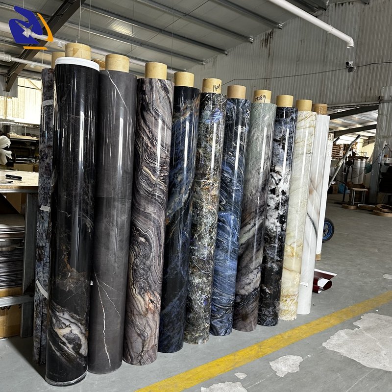 Luxury Stone PET PVC Decorative Film for UV Board Marble Sheet High Glossy Marble PET Decor Film for PVC Wall Panel
