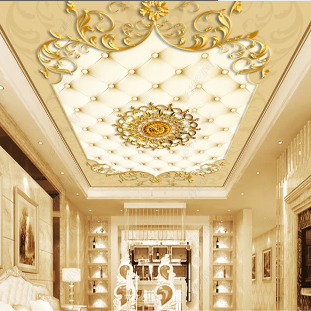 Interior decoration decorative films artistic ceiling tiles Pop Ceilings Designs printable 3D designs pvc stretch ceiling film
