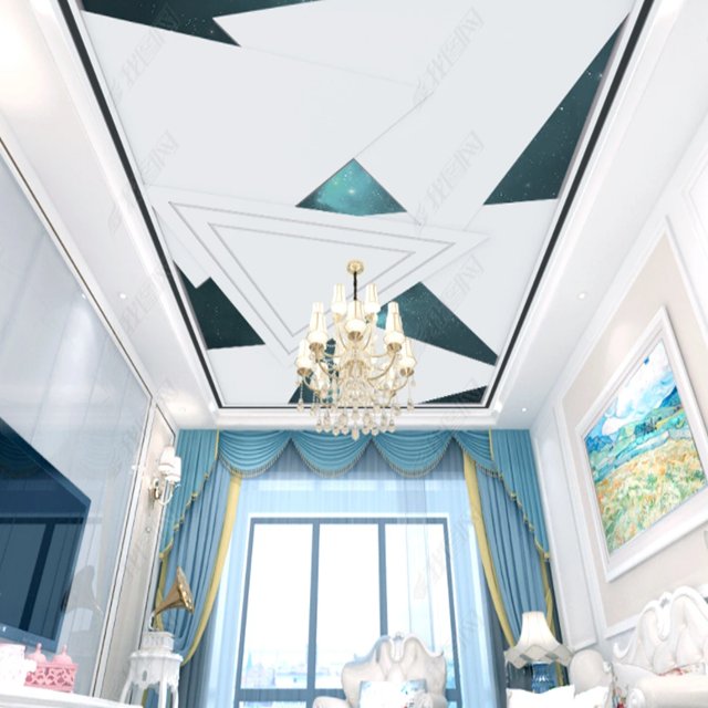 Interior decoration decorative films artistic ceiling tiles Pop Ceilings Designs printable 3D designs pvc stretch ceiling film