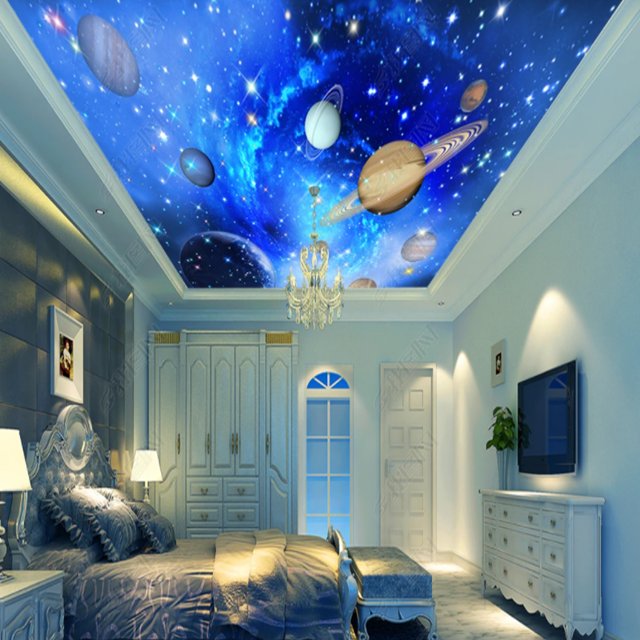 Interior decoration decorative films artistic ceiling tiles Pop Ceilings Designs printable 3D designs pvc stretch ceiling film