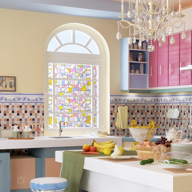 colored decorative stained glass deco film art window film