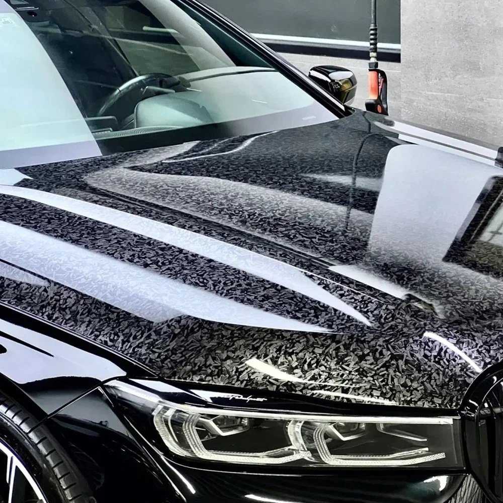 Forged Carbon Fiber Vinyl Wrap, Auto DIY Decal Film Sheet with Air Release Technology, Self-Adhesive Car Wrapping
