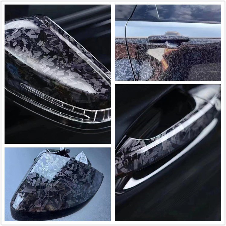 Forged Carbon Fiber Vinyl Wrap Self Adhesive Film, High Gloss Car Wrap Vinyl Roll, Perfect for DIY Cars Motorcycle Protection