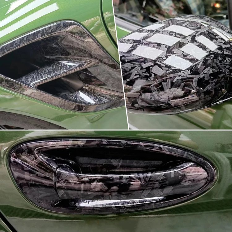 Forged Carbon Fiber Vinyl Wrap Self Adhesive Film, High Gloss Car Wrap Vinyl Roll, Perfect for DIY Cars Motorcycle Protection