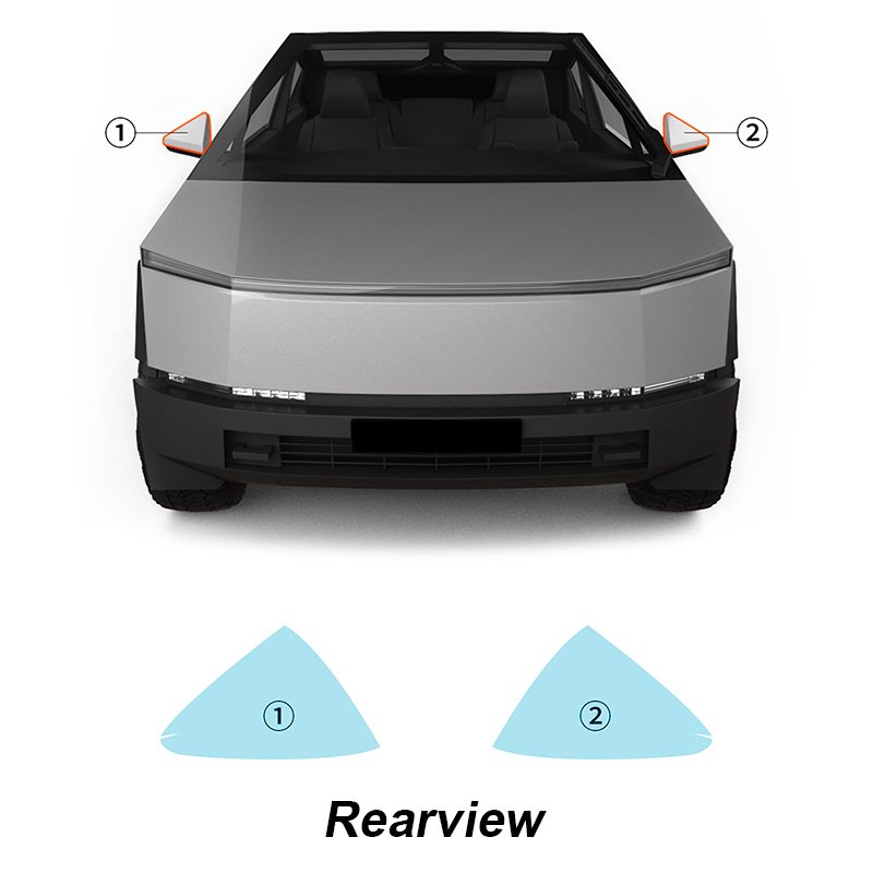 Suitable for Tesla Cybertruck 2024-Up TPU transparent exterior window BC center column decorative strip rearview mirror film