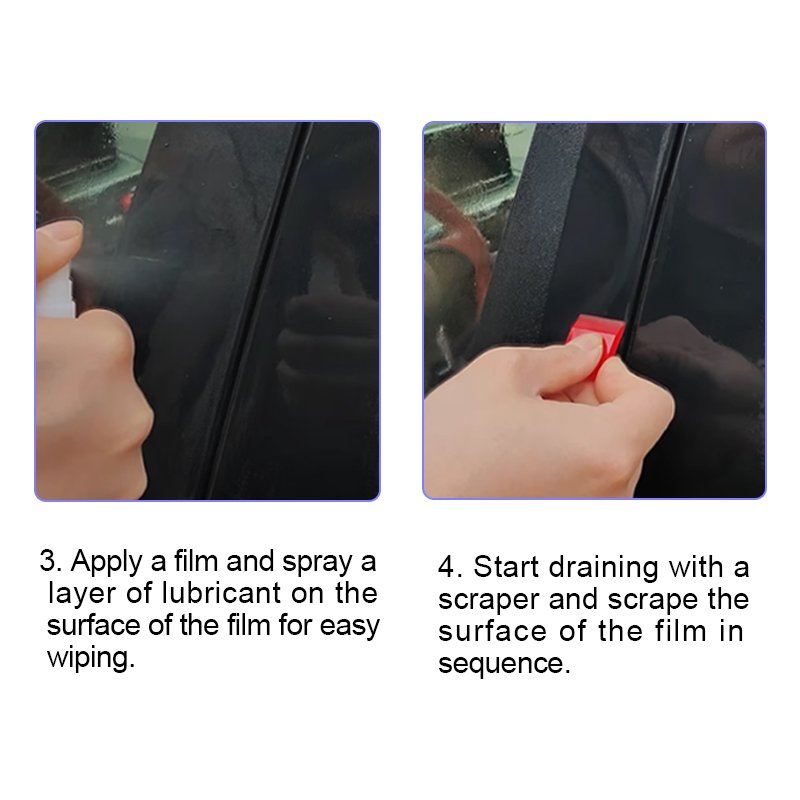 Suitable for Tesla Cybertruck 2024-Up TPU transparent exterior window BC center column decorative strip rearview mirror film