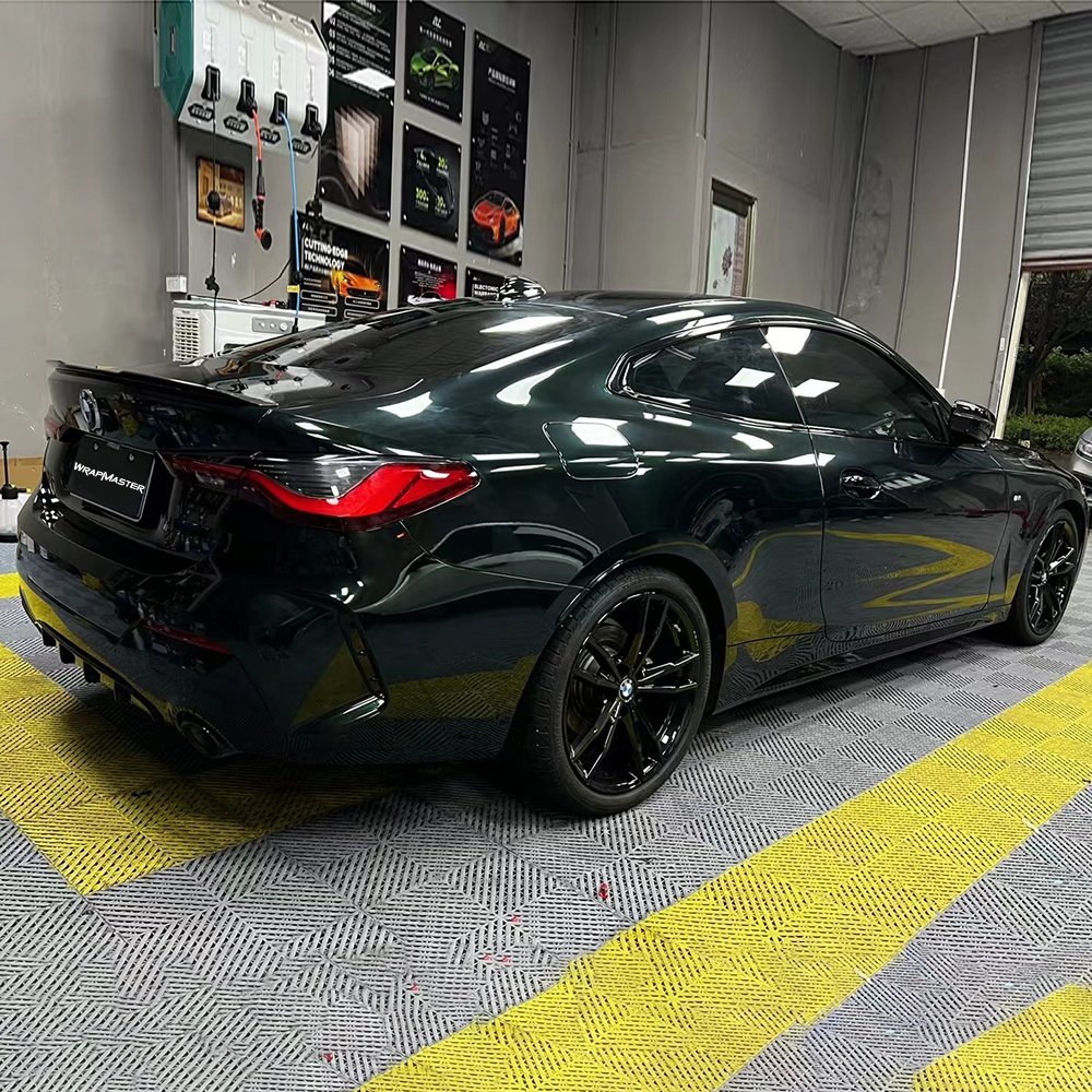 WRAPMASTER 5*59FT New Arrival Emerald Green Car Wrap Vinyl Super Gloss Metallic Car Self-adhesive Wrapping Film
