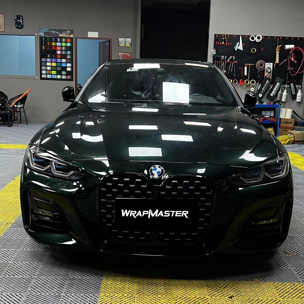 WRAPMASTER 5*59FT New Arrival Emerald Green Car Wrap Vinyl Super Gloss Metallic Car Self-adhesive Wrapping Film
