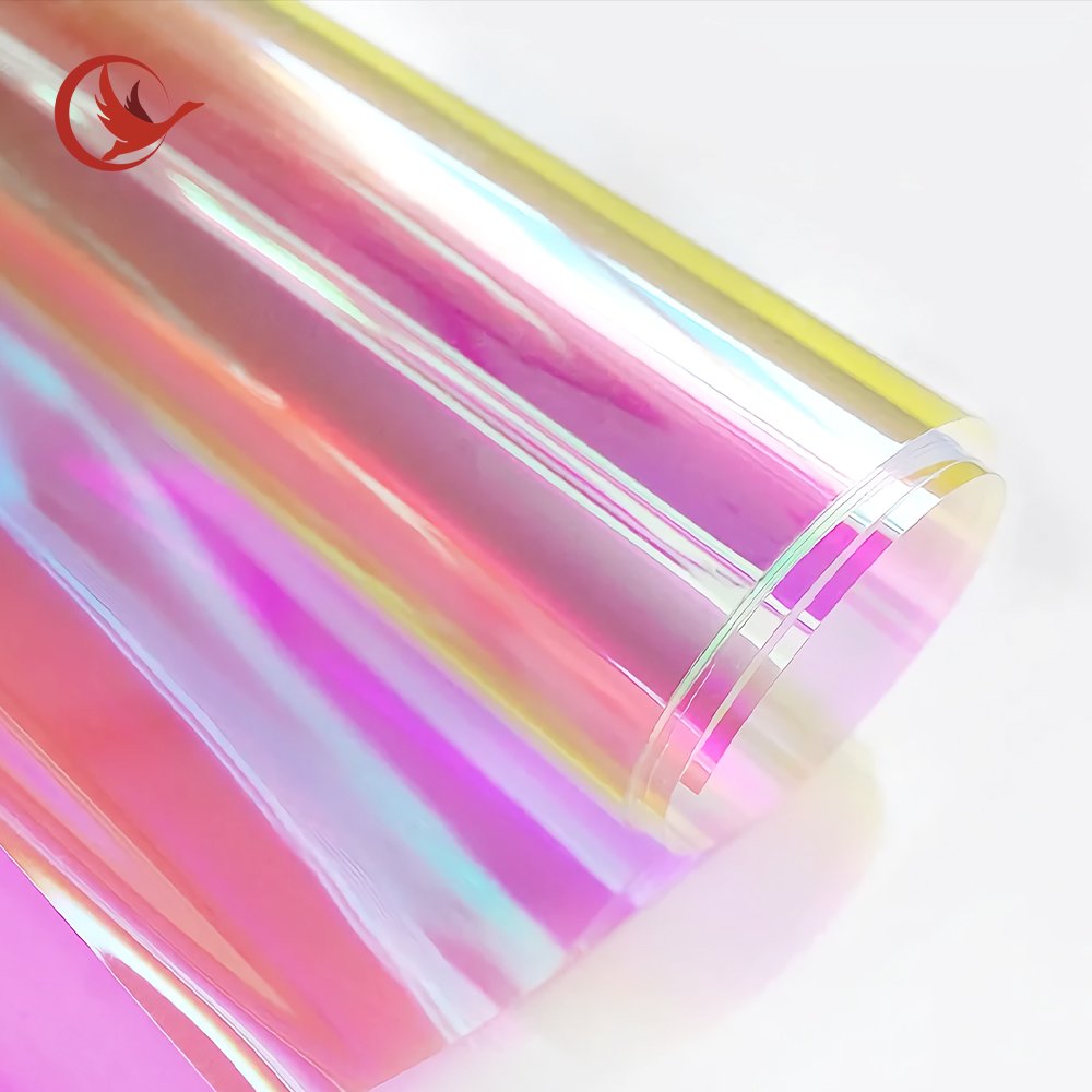 Bestselling self-adhesive transparent vinyl film, holographic rainbow PET film, glass decorative film, factory price