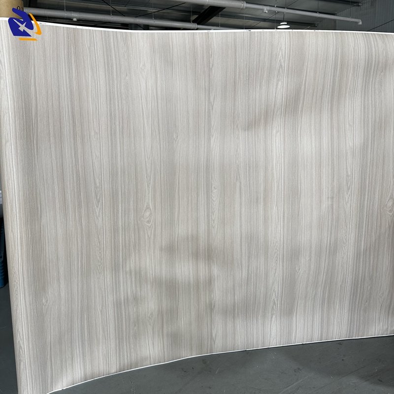 Metallic Wood Horizontal Design Door PVC Decorative Film Deep Horizontal Embossed Dark Color Wooden PVC Film for Door Lamination