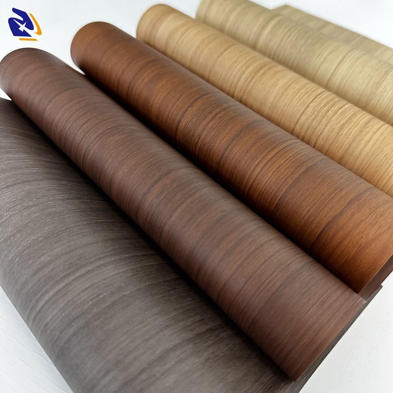 Not Self-Adhesive Wood Grain PVC Decorative Film For MDF charcoal Board Wall Panel Embossed Wooden Color PVC Sheet For Door