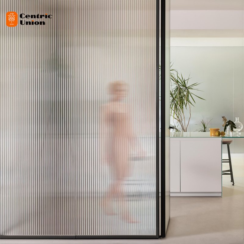 Professional Manufacturer Horizontal Strip Reeded Decoration Privacy Protection Decorative Glass Window Film For Shower Door