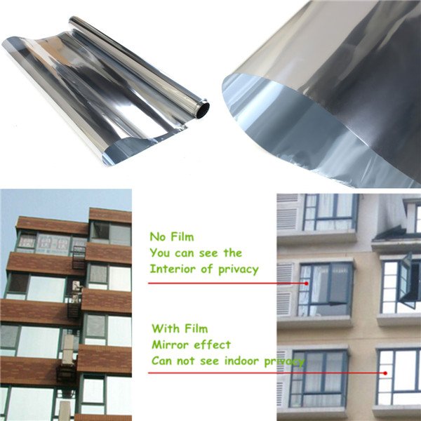Double-sided Silver Glue Reflect Building Mirror Two Way Reflective Mirror Window Film
