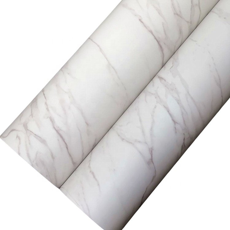 High Gloss Marble Grain PVC Decorative Foil Cover Furniture Surface PVC Membrane Film Anti-Scratch