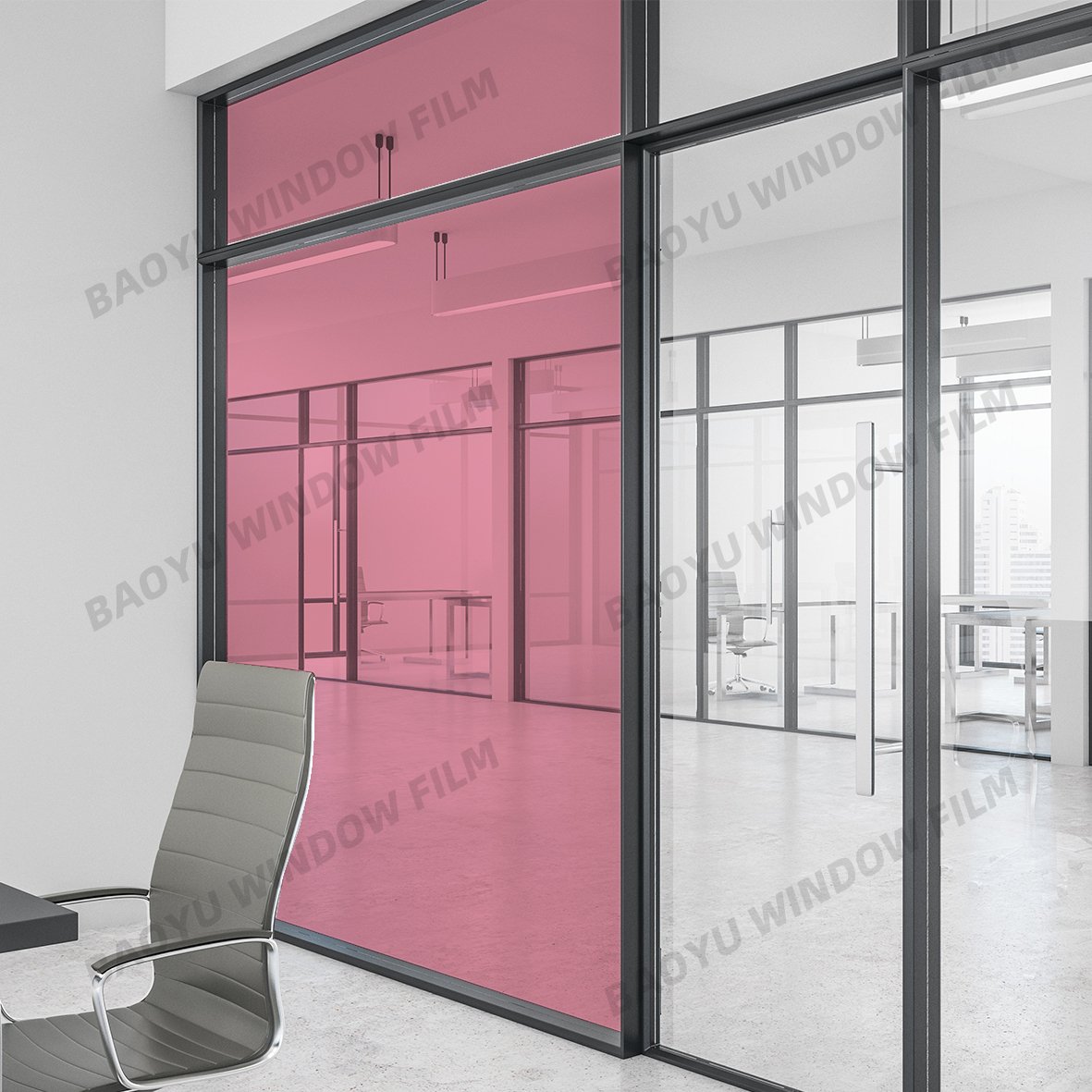 home Block UV colorful transparent color film Beautiful Decorative film light pink