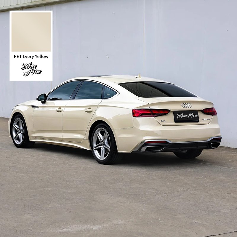 Super Glossy Lvory Yellow Film Yellow Auto Body Wrapping PVC Car Wrap Viny