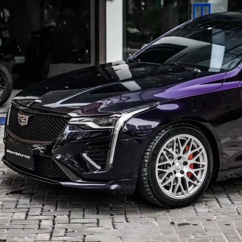 WRAPMASTER 1.52*18m PET Ghost Midnight Purple Auto Full Body Sticker Car Wrap Vinyl