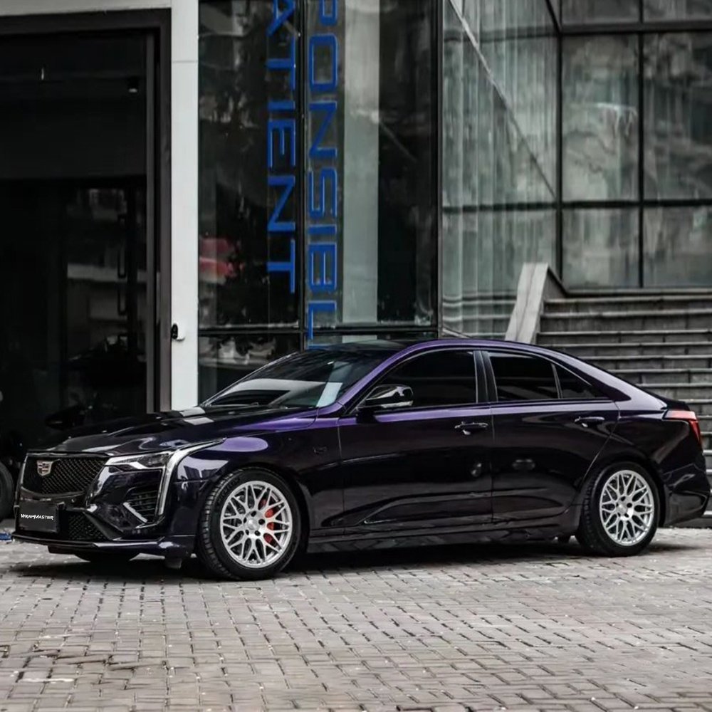 WRAPMASTER 1.52*18m PET Ghost Midnight Purple Auto Full Body Sticker Car Wrap Vinyl