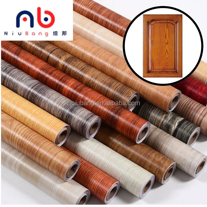 Furniture Decorative PVC Film Foil Vacuum Pressed PET Material with Timber Grain for Decorative Applications