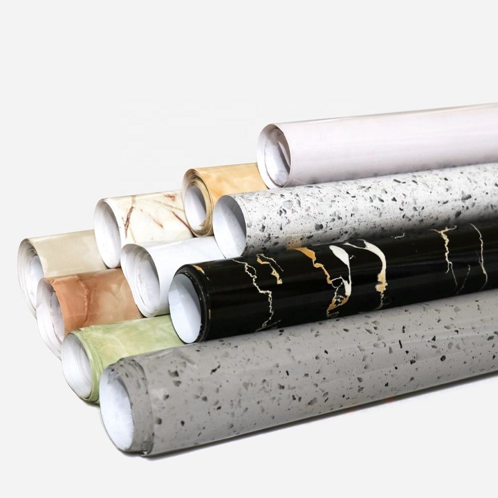 Blue Green Pink custom color marble design pvc decorative film roll