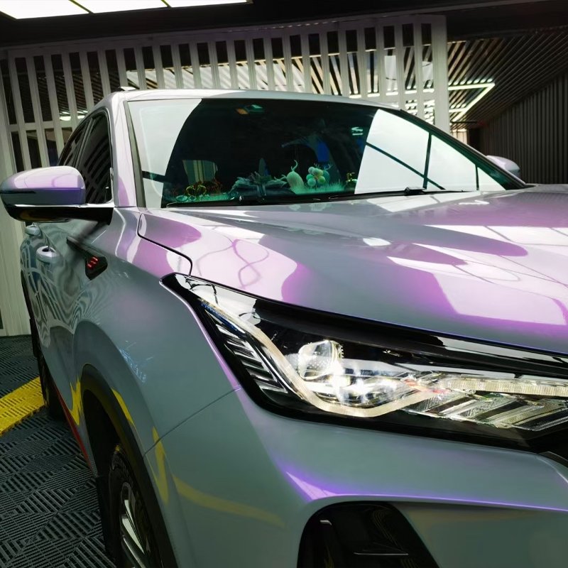 Chameleon Purple 1.52x17.5M Car Body Color Change Film Decorative Color Anti Scratch Car Protective Vinyl Car Wrap Film
