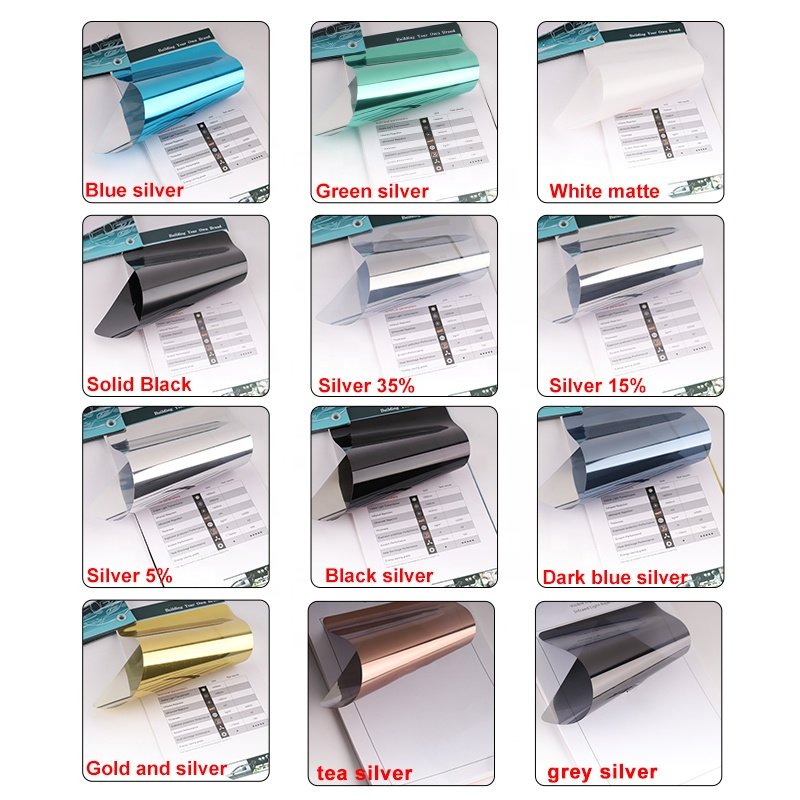 Self adhesive building glass film residential window tinting building window insulation solar film silver decorative film