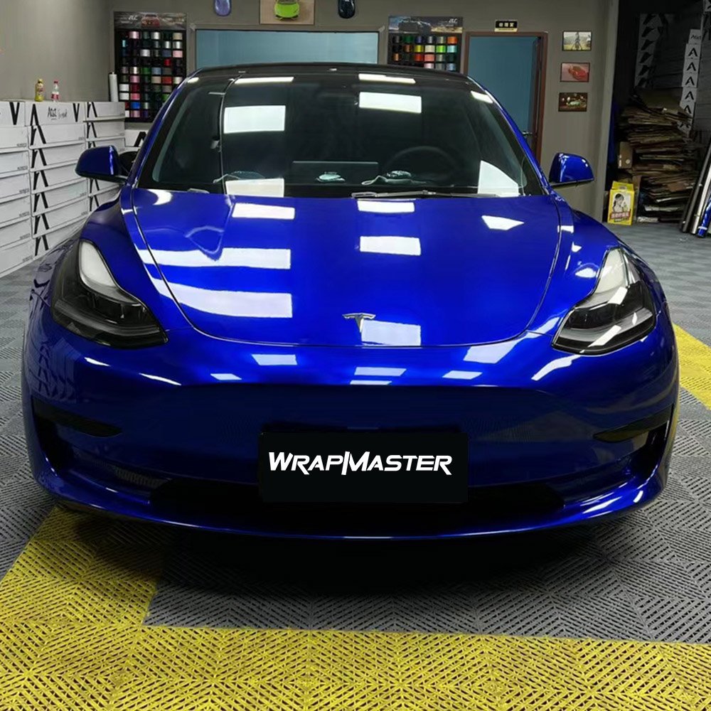 Easy Installation Vehicle Paint Protective Foil PET Metallic Liquid Ocean Blue Automotive Vinyl Wraps