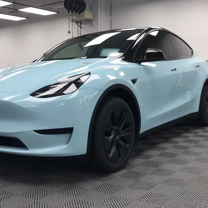 Suitable for Tesla MODEL S bright black protective roof film decoration suspension roof modification black PET film
